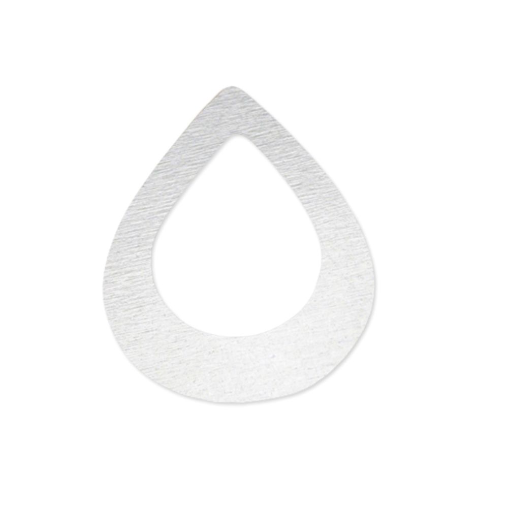 Metal Stamping Blanks Aluminum Open Teardrop, 29.5mm (1.16") x 22.5mm (.89"), 18 Gauge, Pack of 5
